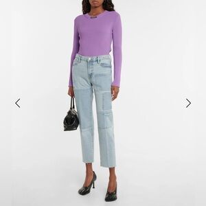 FRAME Le Nouveau Patched Straight Leg Jeans